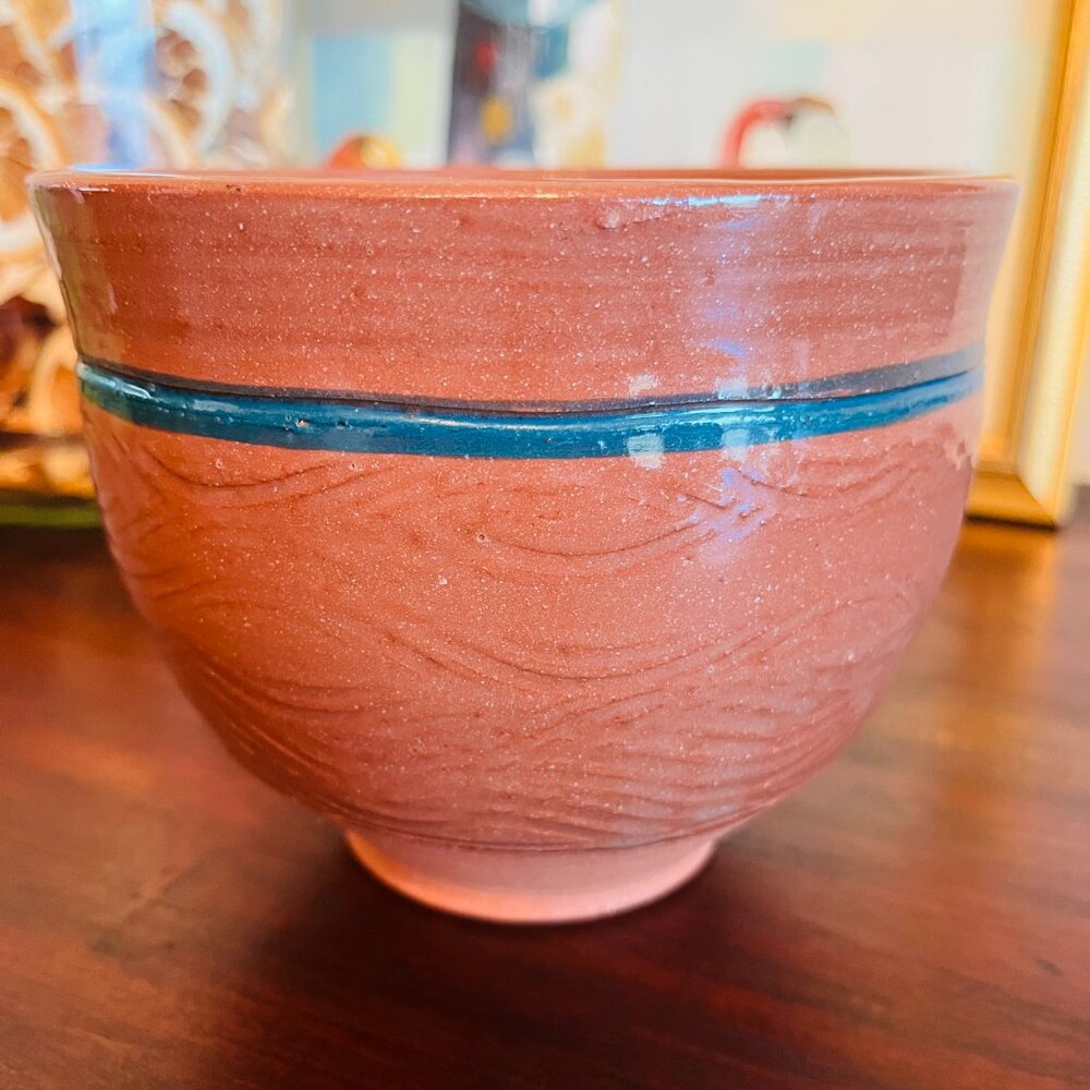 Vintage Handmade Signed Pottery Planter Terracotta 4.25" Tall Cottagecore Boho